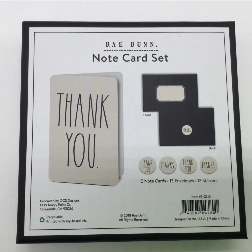 Thank you Cards Blank Variety Destash lot of 34 Rae Dunn